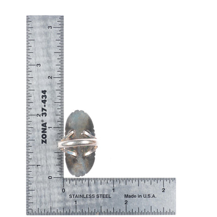 sz7.5 Vintage Navajo sterling silver high grade turquoise long ring