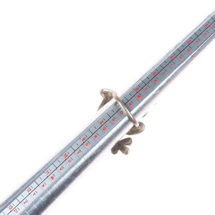 sz7 Big vintage Zuni sterling silver owl ring shell/turquoise inlay