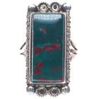 sz6.5 big vintage Navajo sterling silver green/maroon jasper ring