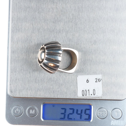 sz6.5 Retro Modernist sterling silver ring designer Lil