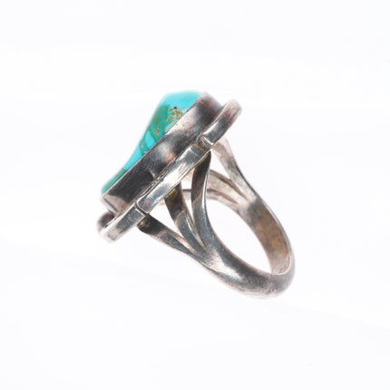 sz7.5 Vintage Navajo sterling silver green/blue Royston turquoise ring