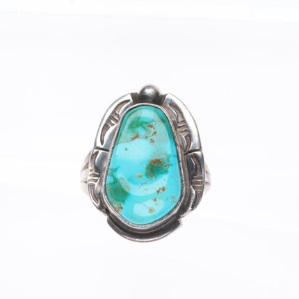 sz7.5 Vintage Navajo sterling silver green/blue Royston turquoise ring