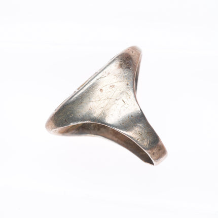 sz9 Vintage Navajo sterling silver turquoise/shell inlay men's ring