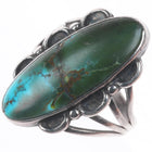 sz6.5 Antique Ingot silver blue/green shaded turquoise Navajo ring