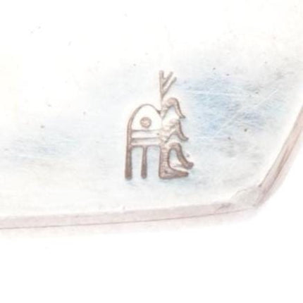 small Charleston Lewis Hopi overlay Long Hair Kachina belt buckle