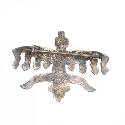 c1930's Vintage Navajo sterling silver cast knifewing pin/brooch