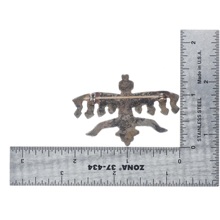 c1930's Vintage Navajo sterling silver cast knifewing pin/brooch
