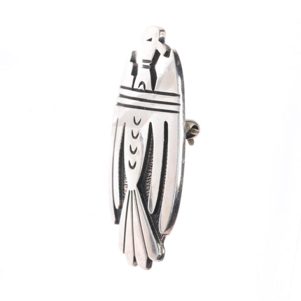Victor Coochwytewa Hopi overlay thunderbird pin/brooch sterling silver