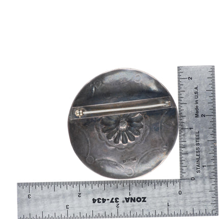 40's-50's Vintage Navajo sterling silver stamped concho style pin/brooch