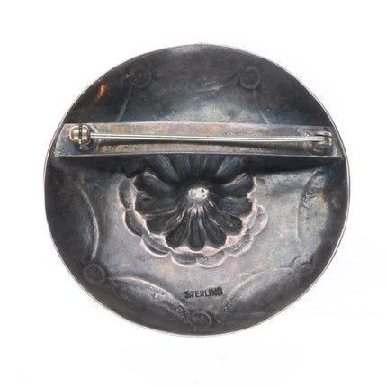 40's-50's Vintage Navajo sterling silver stamped concho style pin/brooch