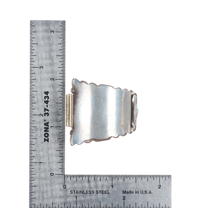 Robert and Bernice Leekya Zuni 14k gold/sterling silver watch tips w/turquoise