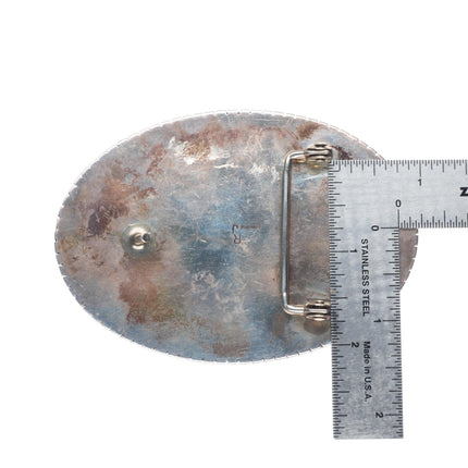 Large Robert Johnson Navajo sterling silver high grade turquoise belt buckle