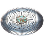 Large Robert Johnson Navajo sterling silver high grade turquoise belt buckle