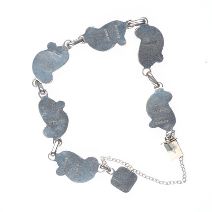 7" Simplicio Zuni sterling silver lapis lazuli link bracelet