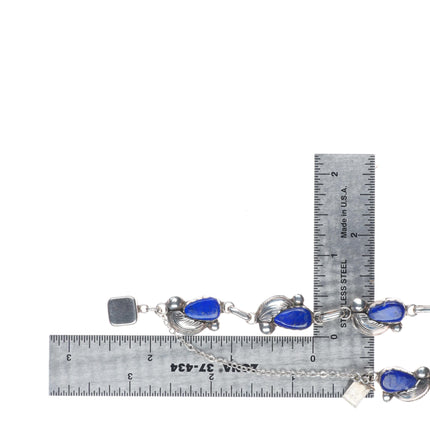 7" Simplicio Zuni sterling silver lapis lazuli link bracelet