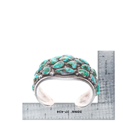 6.5" Vintage Coolidge Nez Navajo Royston turquoise sterling silver cuff bracelet