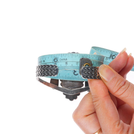 6.75" 1940's Navajo sterling silver large stone turquoise cuff bracelet