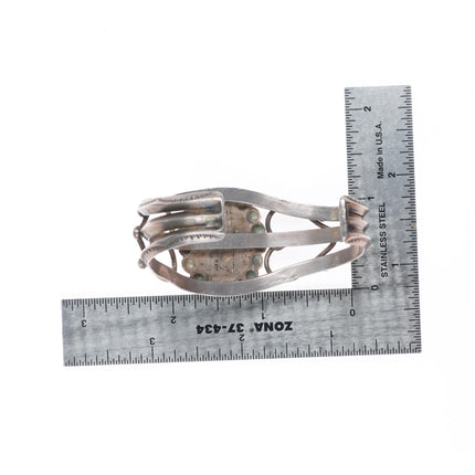 6.1" 30's-40's Vintage Navajo sterling silver hearts/carinated cuff bracelet
