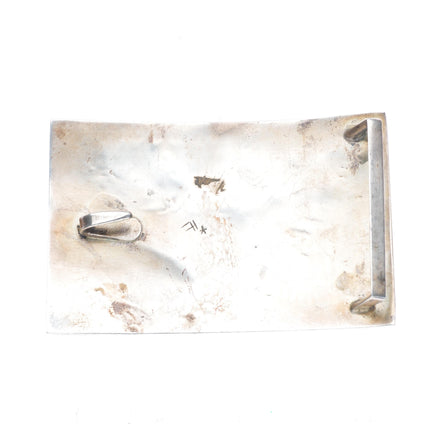 Virgil Thomas Hopi overlay turquoise sterling silver duck/corn belt buckle