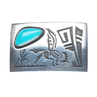 Virgil Thomas Hopi overlay turquoise sterling silver duck/corn belt buckle