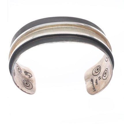 6.6" Aaron Brokeshoulder Choctaw/Shawnee/Kewa sterling silver cuff bracelet