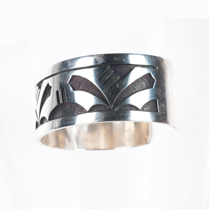 6.8" Marcus Coochwykvia  Hopicrafts sterling silver cuff bracelet in overlay style