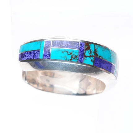 6.8" Pete Sanchez Isleta pueblo sterling silver/turquoise/charoite cuff bracelet