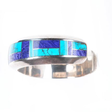 6.8" Pete Sanchez Isleta pueblo sterling silver/turquoise/charoite cuff bracelet
