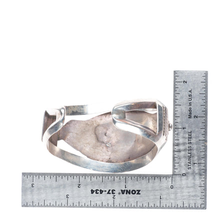 6.25" Vintage Navajo sterling silver Yei cuff bracelet with nice turquoise