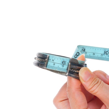 6.1" 30's-40's Navajo Blue Gem turquoise sterling silver carinated cuff bracelet