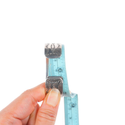 6.1" 20's-30's Navajo ingot silver hand stamped band cuff bracelet