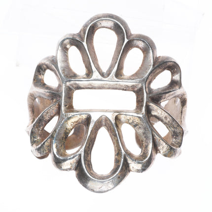 6.6" vintage Navajo sterling silver huge cast cuff bracelet