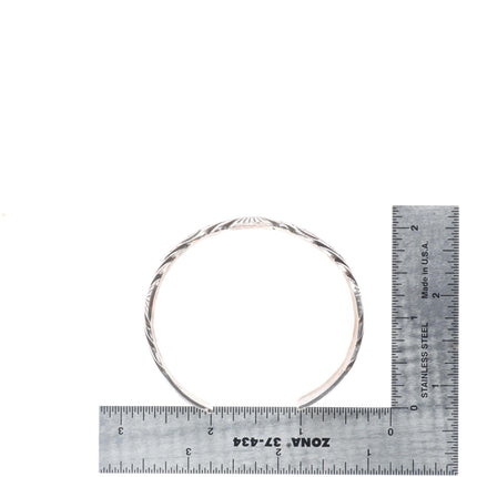 6.6" vintage Navajo sterling silver SS hand stamped cuff bracelet