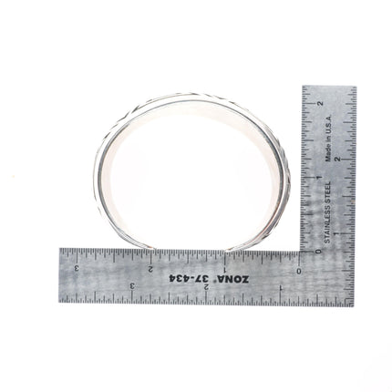 6.3" Vintage Rosco Scott Navajo sterling silver domed cuff bracelet