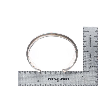 6.1" Michael Kirk Isleta sterling silver lapis/coral/turquoise cuff bracelet