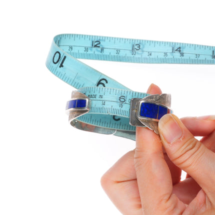 6.1" Michael Kirk Isleta sterling silver lapis/coral/turquoise cuff bracelet