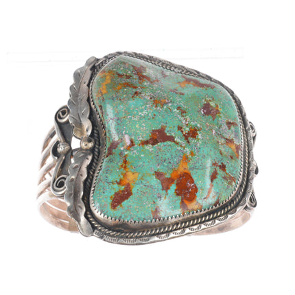 7" Huge Michael Mendoza Navajo Nevada Turquoise sterling silver cuff bracelet