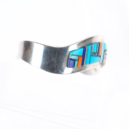 6.25" Patricia & Edward Becenti Navajo sterling silver cobblestone cuff bracelet