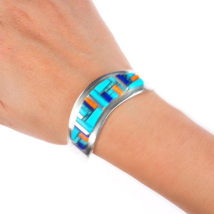 6.25" Patricia & Edward Becenti Navajo sterling silver cobblestone cuff bracelet