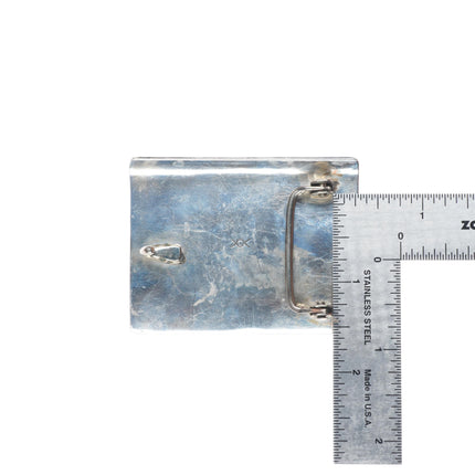 Norbert Peshlakai Navajo sterling silver modernist belt buckle