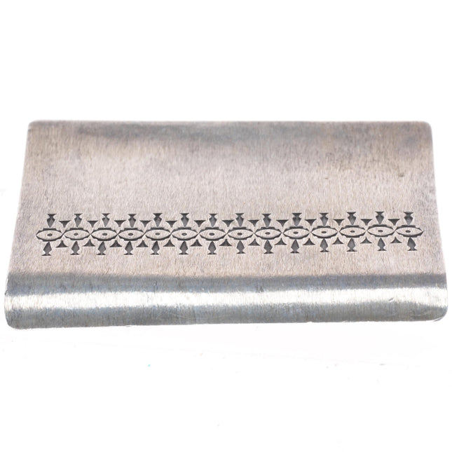 Norbert Peshlakai Navajo sterling silver modernist belt buckle