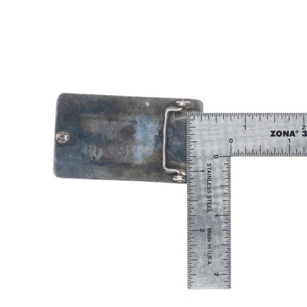 Vintage Zuni sterling silver sunface/raincloud multi-stone inlay belt buckle