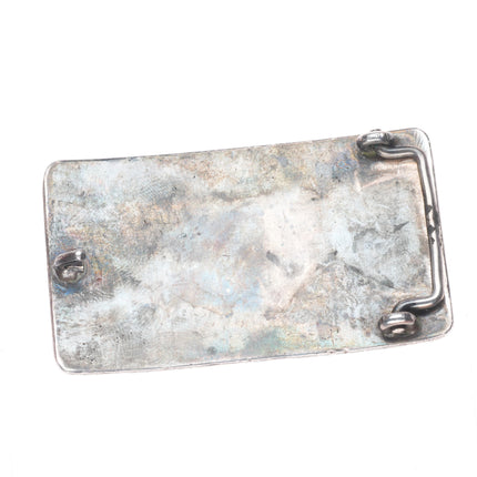 Vintage Zuni sterling silver sunface/raincloud multi-stone inlay belt buckle