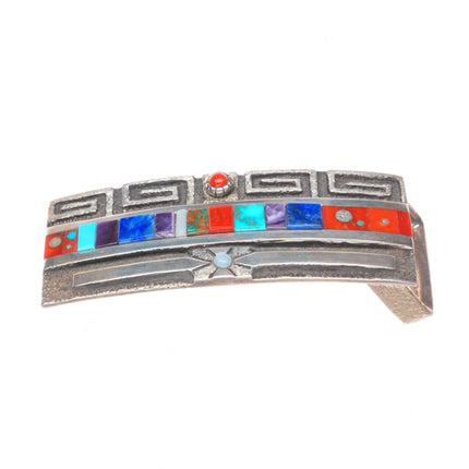 Jason Begay Navajo Tufa Cast sterling silver stone inlay belt buckle