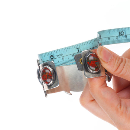 6.7" Victoria Masse Stoll southwestern sterling silver agate/jasper cuff bracelet