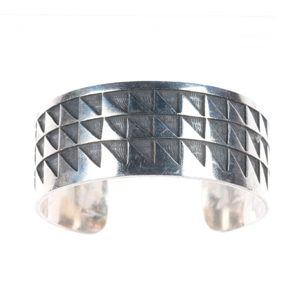 6.75" Clement Honie Hopi Overlay cuff bracelet sterling silver