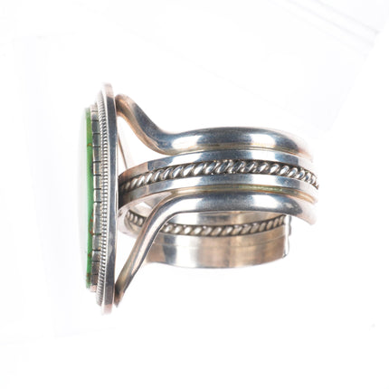 6.2" Walter Vandever Navajo Carico Lake turquoise sterling silver cuff bracelet