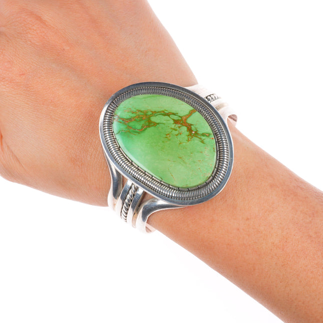 6.2" Walter Vandever Navajo Carico Lake turquoise sterling silver cuff bracelet