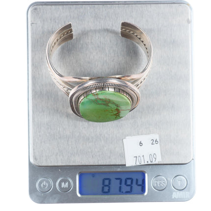 6.2" Walter Vandever Navajo Carico Lake turquoise sterling silver cuff bracelet