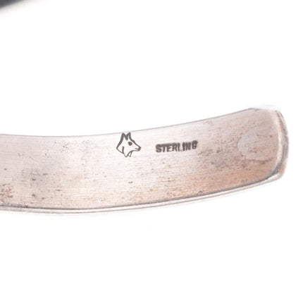 6.4" Vintage Native American sterling silver storyteller cuff bracelet